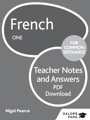 cover image of French for Common Entrance One Answers